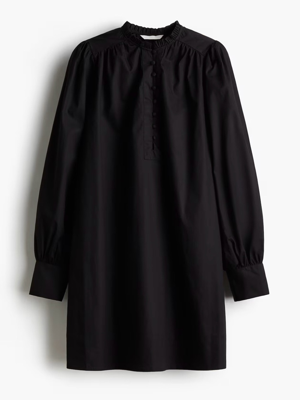 H&M Black A-Line Cotton Dress